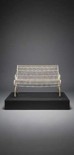 Rare Regency Wirework and Wrought Iron Garden Bench
