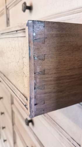 Early 20th Cenury Painted French Notary Cabinet of Twenty Drawers