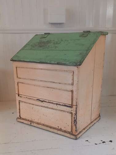 Early 20th Century vernacular painted pine meal bin