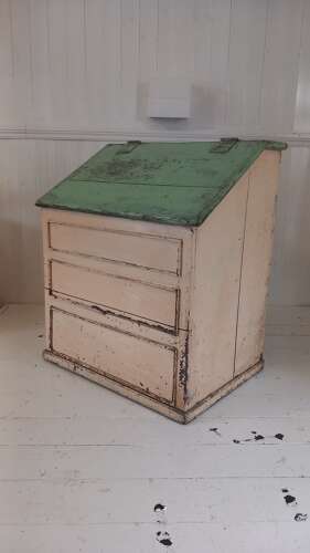 Early 20th Century vernacular painted pine meal bin