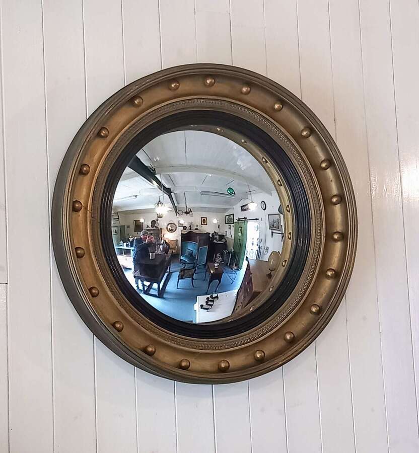 Late Regency c1830 gilt Convex Mirror
