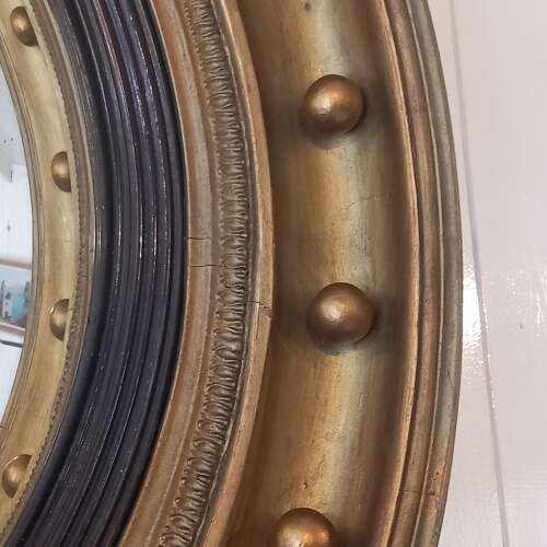 Late Regency c1830 gilt Convex Mirror