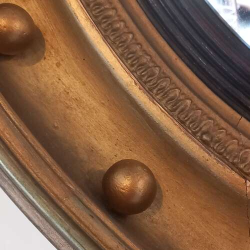 Late Regency c1830 gilt Convex Mirror