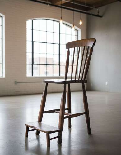 C1900 Beech and Elm Clerks Chair