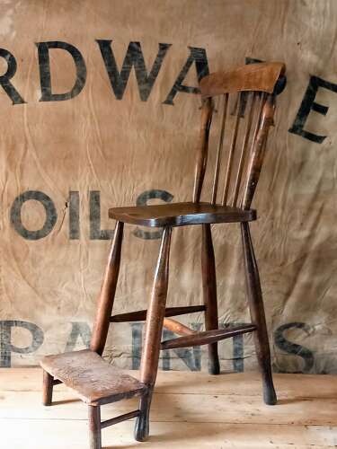 C1900 Beech and Elm Clerks Chair