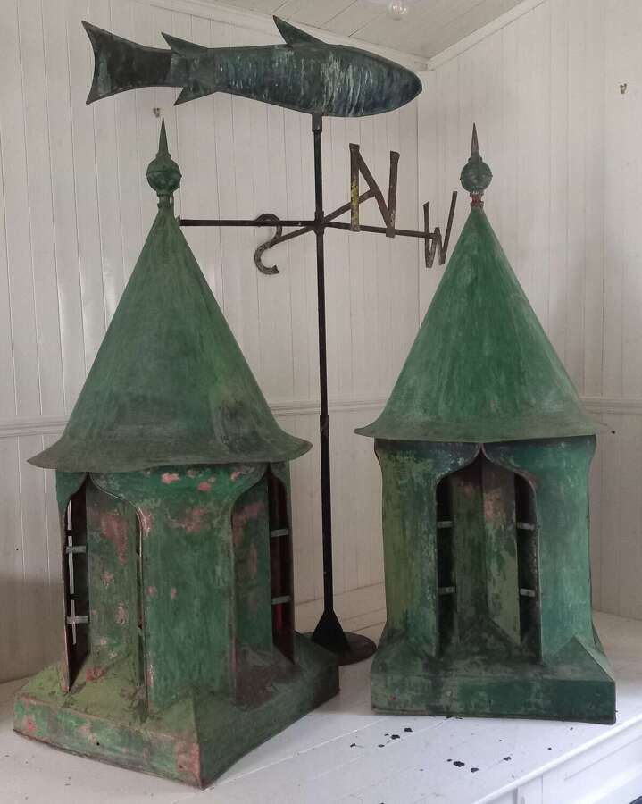 A pair of late 19th Century Ewart&Sons copper roof vents