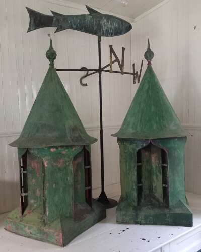 A pair of late 19th Century Ewart&Sons copper roof vents