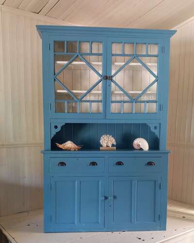 C1900 Irish astral glazed painted pine Kitchen dresser