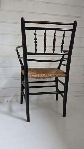 19th Century ebonised Arts & Crafts Sussex Chair