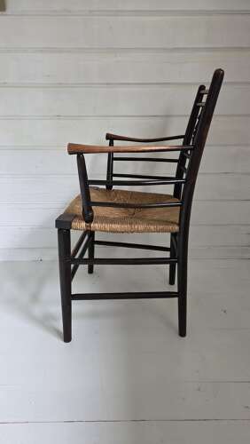 19th Century ebonised Arts & Crafts Sussex Chair
