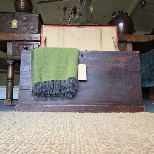 19th Century Irish Pine and Steel Chest