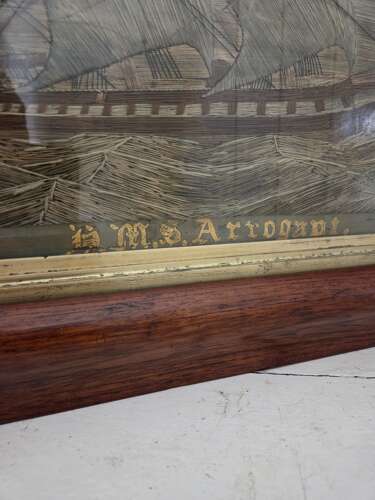 19th Century Sailors Folk Art Woolwork Picture
