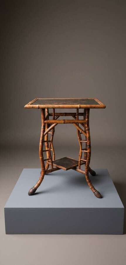 19th Century Chinoiserie Tiger Bamboo occasional table