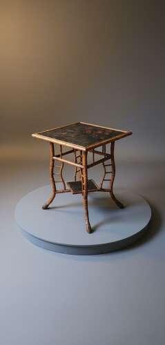 19th Century Chinoiserie Tiger Bamboo occasional table