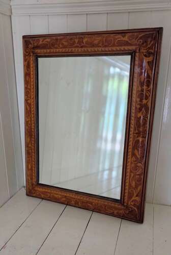 Late 17th Century William and Mary Walnut and marquetry cushion frame Mirror
