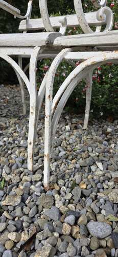 Four French Wrought Iron Garden chairs c1910