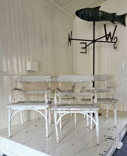 Four French Wrought Iron Garden chairs c1910