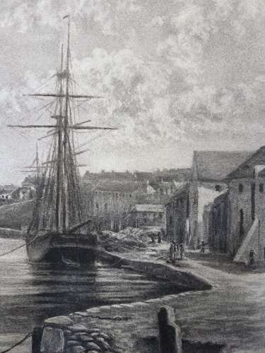 Emma Sandys 1843-1877 British. Charcoal 'The River, Wicklow' signed