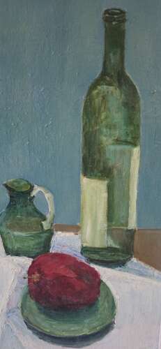 20th century Red Apples still life oil on canvas