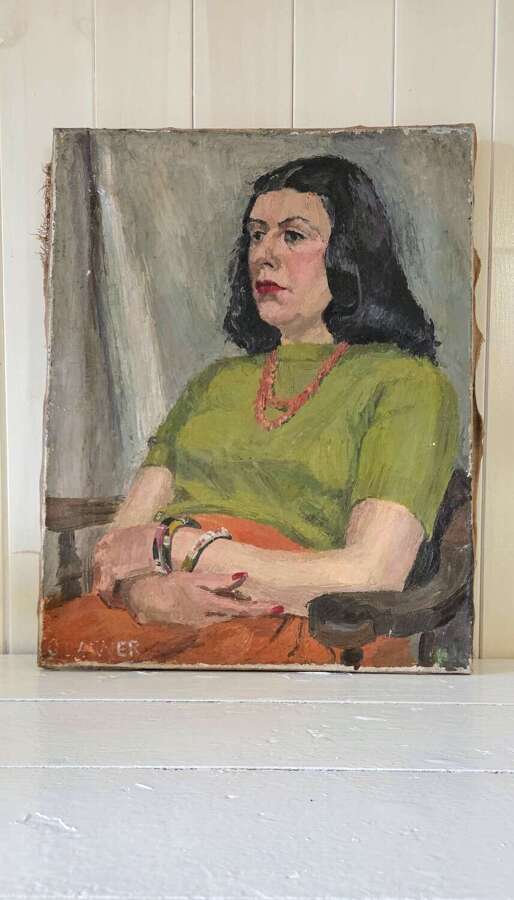 A Mid 20th Century oil on canvas study of a seated Lady. G. Larner (1926-2022)