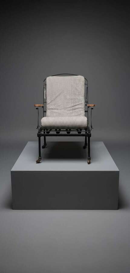 19th Century Metamorphic wrought iron Campaign Chair