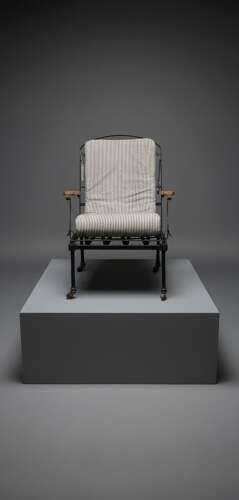 19th Century Metamorphic wrought iron Campaign Chair
