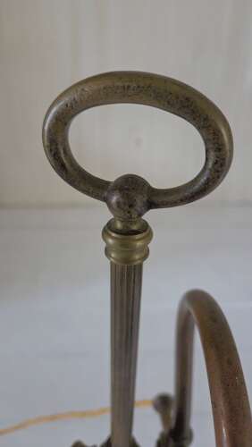 French Art Nouveau brass 'Student' Desk Lamp