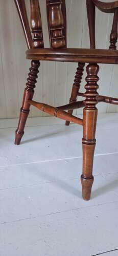 Victorian beech 'Penny' seat Windsor Chair