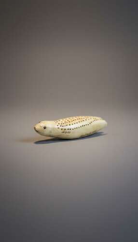 C1900 Inuit carved Walrus tusk Seal hunting amulet