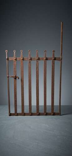 19th Century Irish wrought iron pedestrian strapwork gate