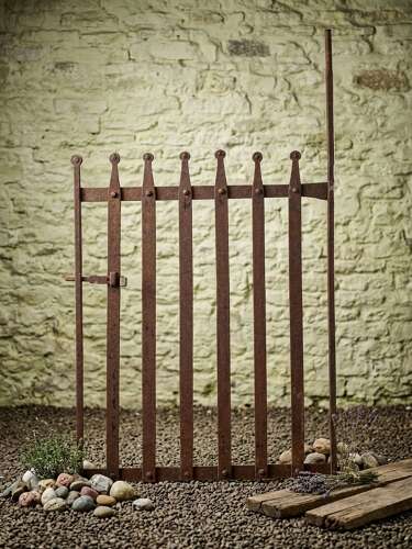 19th Century Irish wrought iron pedestrian strapwork gate