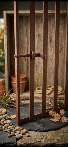 19th Century Irish wrought iron pedestrian strapwork gate
