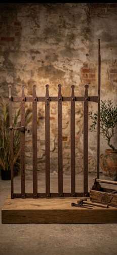 19th Century Irish wrought iron pedestrian strapwork gate