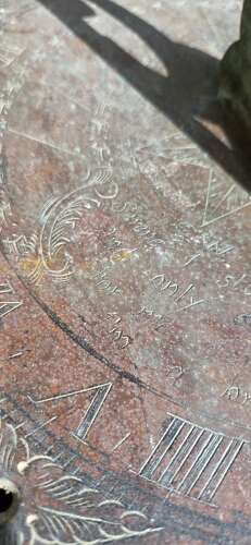 Large 19th Century Bronze engraved Sundial plate.