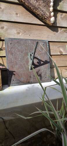 Large 19th Century Bronze engraved Sundial plate.