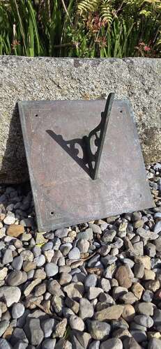 Large 19th Century Bronze engraved Sundial plate.