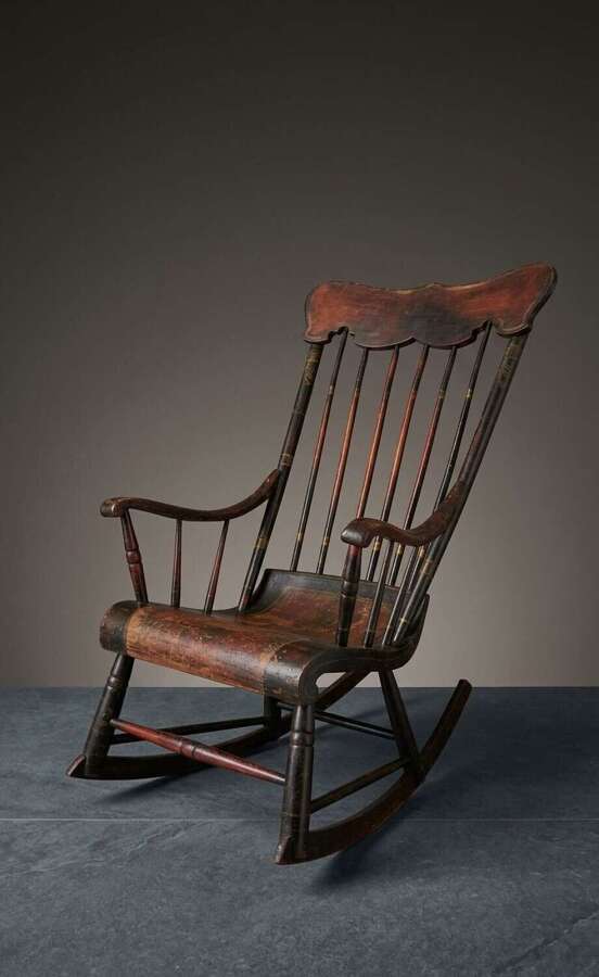A mid 19th Century American, Boston Rocking Chair