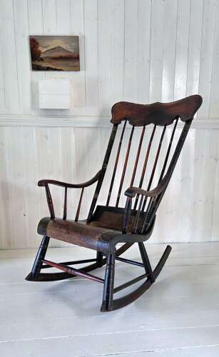 A mid 19th Century American, Boston Rocking Chair