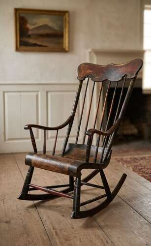 A mid 19th Century American, Boston Rocking Chair