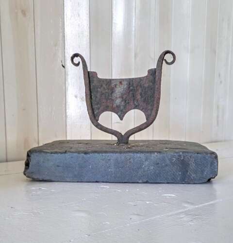 Georgian Wrought Iron and Slate Boot Scraper