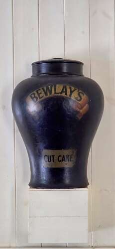 Early 20th Century Bewlays Tobacconist painted plaster Advertising Jar
