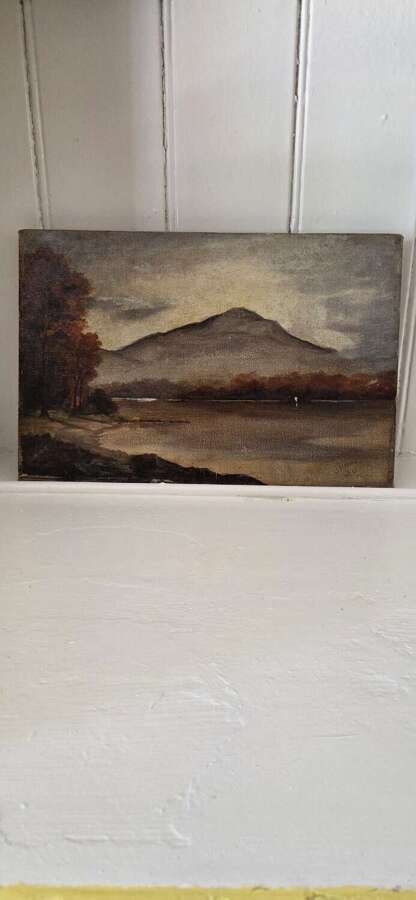 Early 20th Century Oil on Canvas Lakeland Lanscape