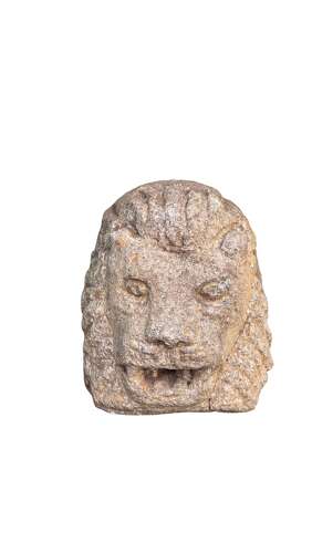 An early antique Irish carved Granite Lion Mask Spout