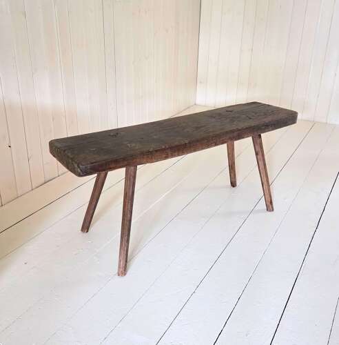 19th Century primitive Elm Pig Bench