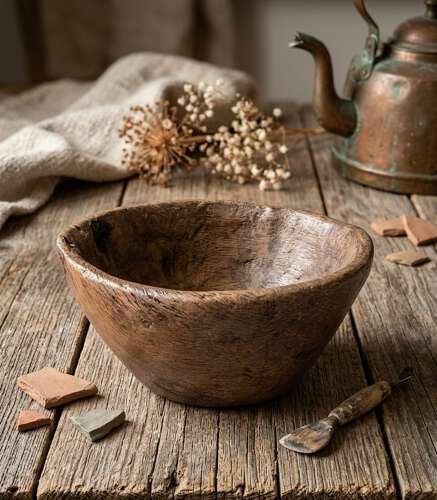 An 18th Century primitive Burr Oak Bowl