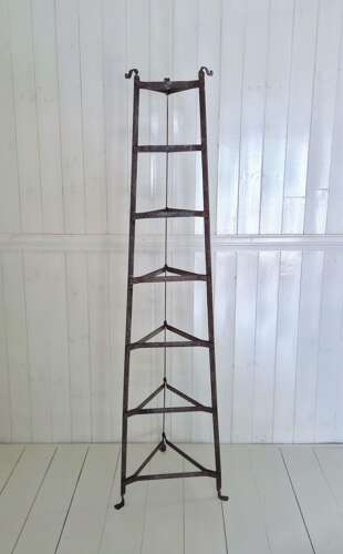 Victorian seven tier wrought iron Saucepan Stand