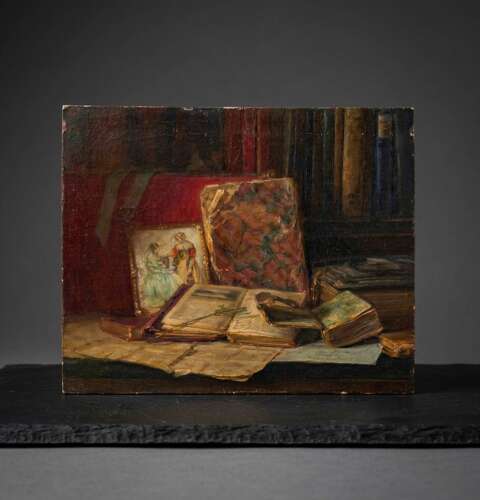 Early 20th Century oil on board Vanitas style still life